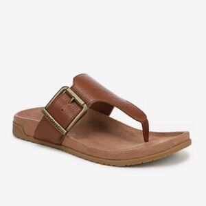 VIONIC Emma Tan Leather Toe Post Sandal Size 9.5 Wide NEW